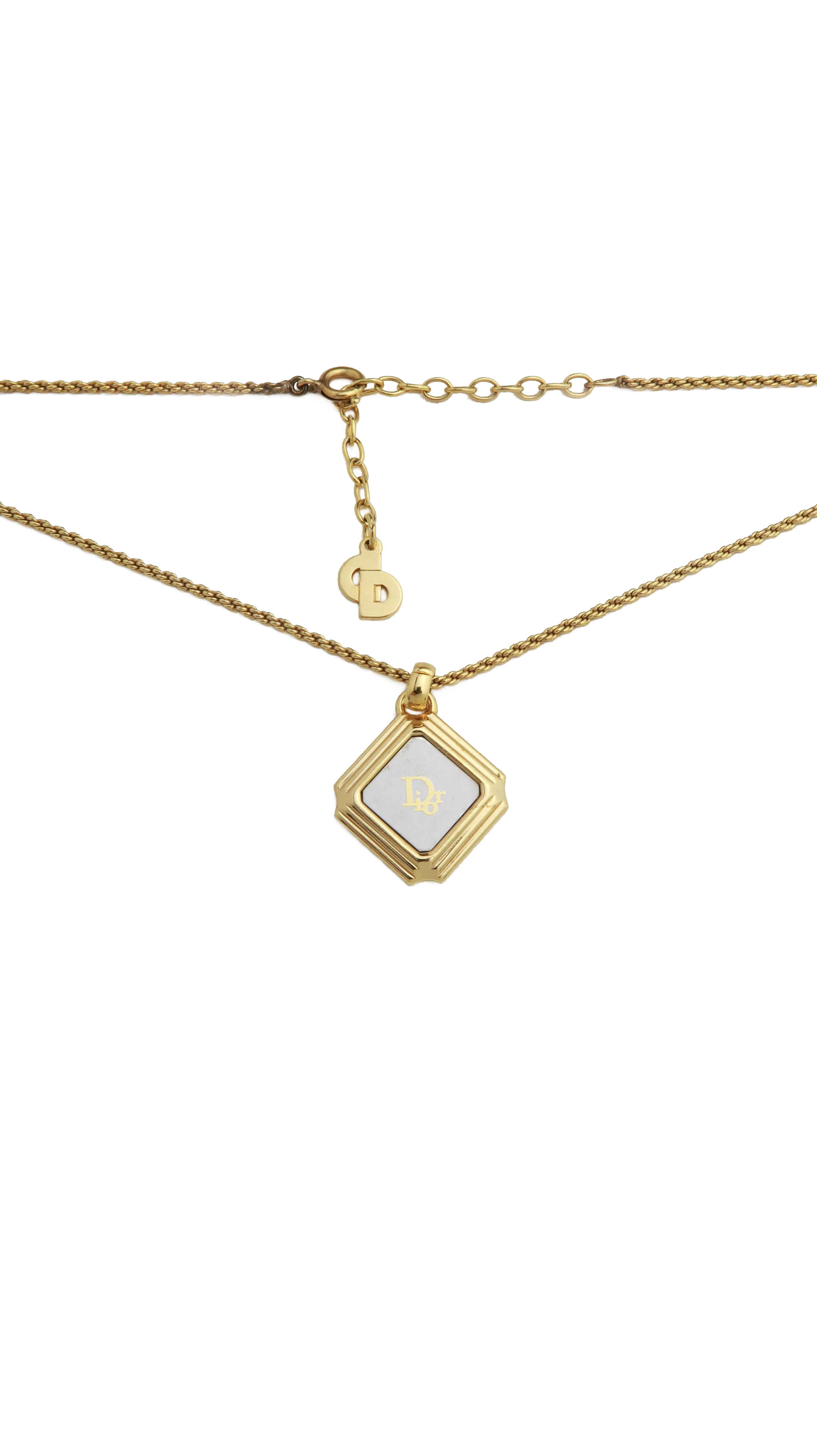 Authentic Vintage Dior Oblique Silver Trotter Necklace